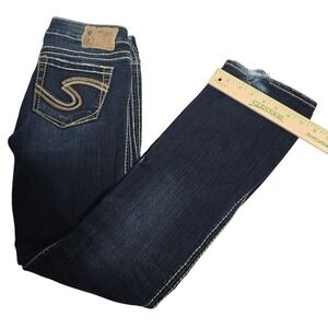 Silver Jeans Co Frances 18 Bootcut Jeans 27x31 Dark Wash Thick Stitch bootcut